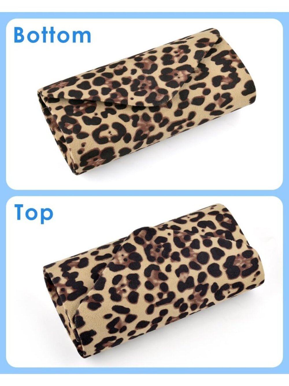 Women's Leopard Clutch Purse Metallic Wedding Prom Imported Evening Bag - Picture 7 of 7